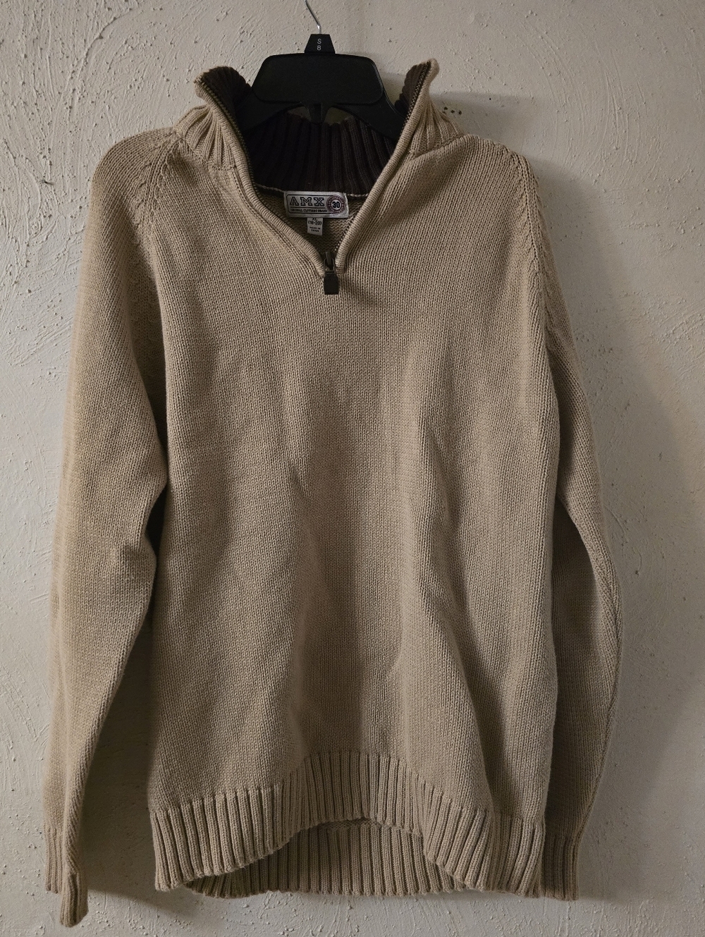AMX Kids Half-Zip Sweater Pullover - Tan
